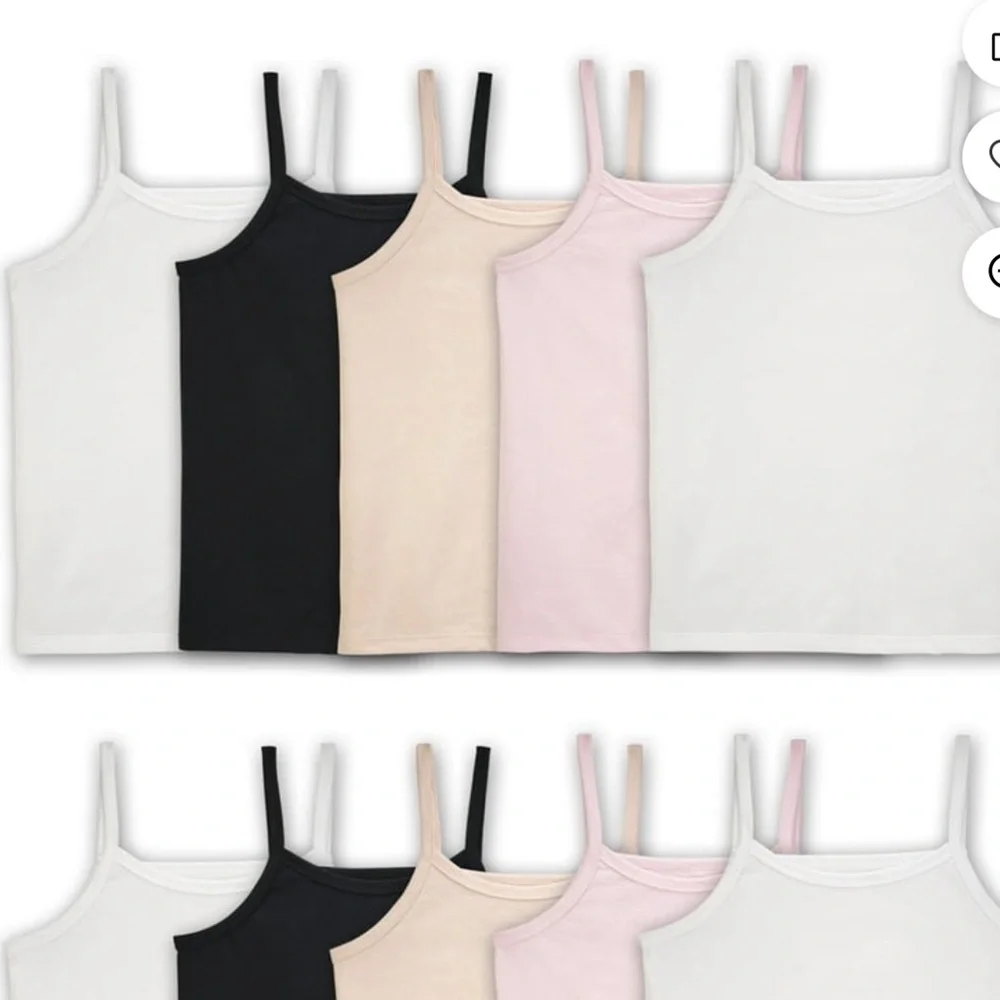 Girls Fruit Of The Loom Cotton Camisole Undershirts Tank Top Sz M 8-10 New
